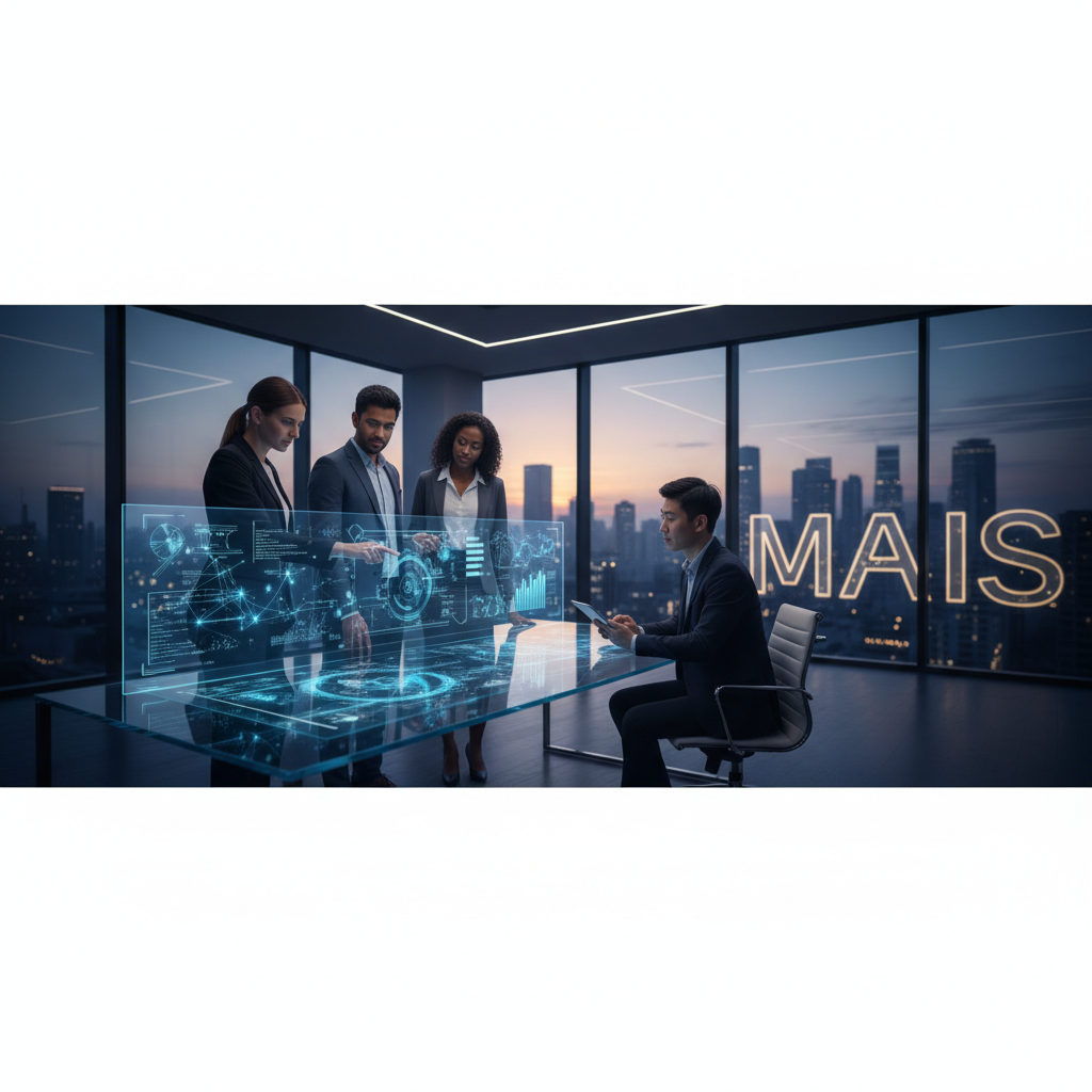 Gestor de PME a avaliar dados de produtividade com apoio de IA