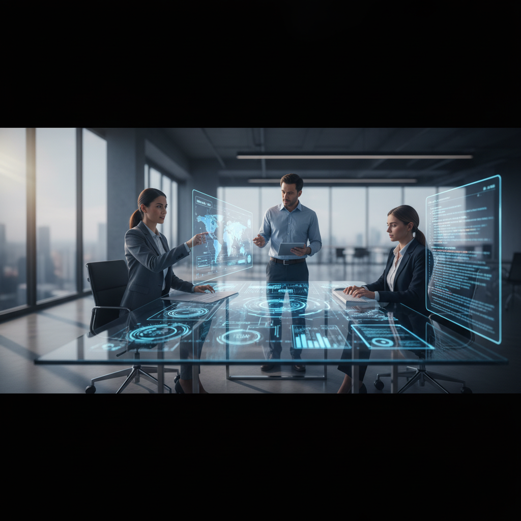 Posto de atendimento com interface digital de IA